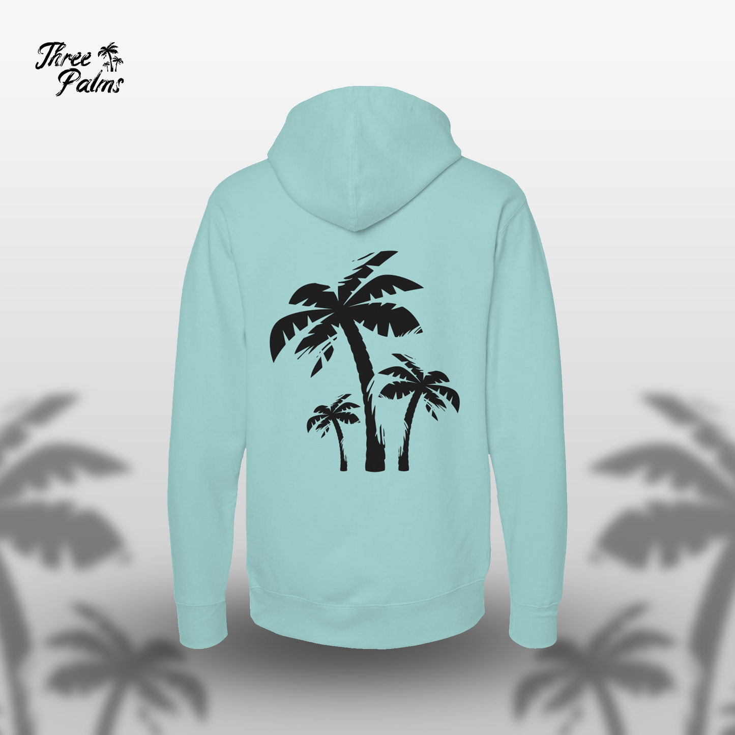 Seafoam Drift Three Palms Hoodie