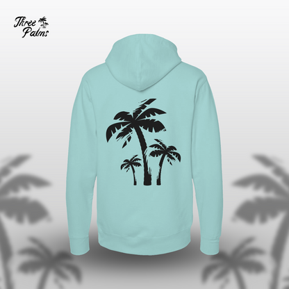 Seafoam Drift Three Palms Hoodie