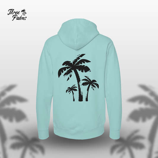 Seafoam Drift Three Palms Hoodie