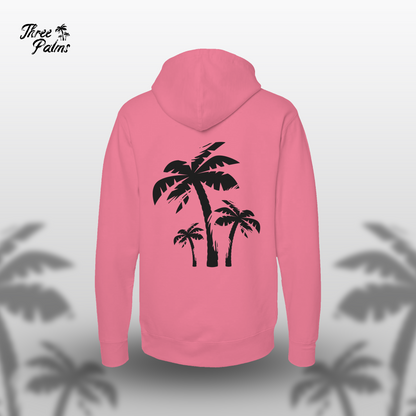 Tropical Bloom Three Palms Hoodie