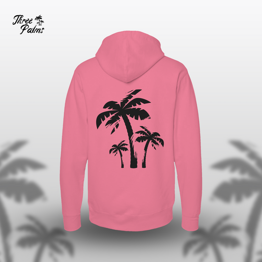 Tropical Bloom Three Palms Hoodie