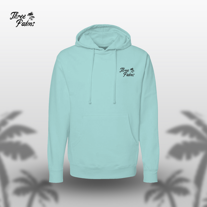 Seafoam Drift Three Palms Hoodie